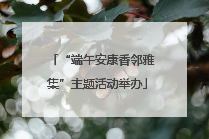 “端午安康香邻雅集”主题活动举办