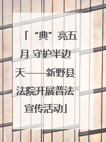 “典”亮五月 守护半边天——新野县法院开展普法宣传活动