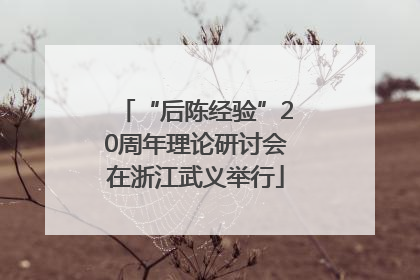“后陈经验”20周年理论研讨会在浙江武义举行