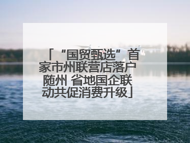 “国贸甄选”首家市州联营店落户随州 省地国企联动共促消费升级