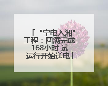 “宁电入湘”工程：圆满完成168小时 试运行开始送电