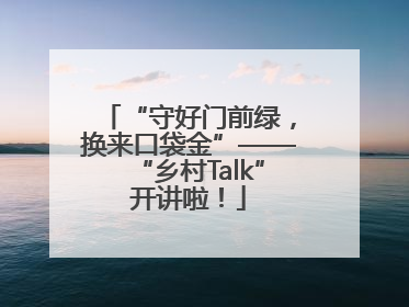 “守好门前绿，换来口袋金”——“乡村Talk”开讲啦！
