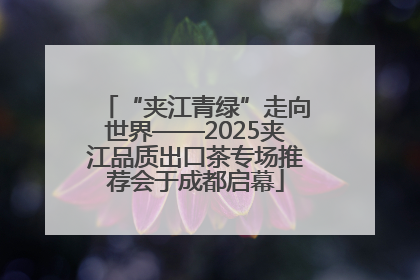 “夹江青绿”走向世界——2025夹江品质出口茶专场推荐会于成都启幕