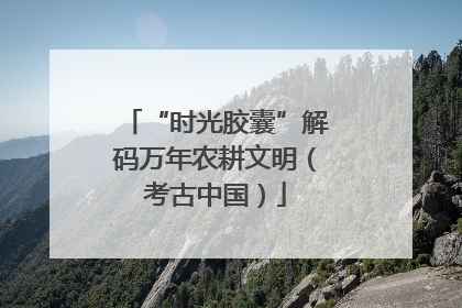 “时光胶囊”解码万年农耕文明（考古中国）