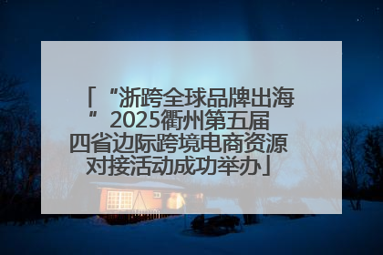 “浙跨全球品牌出海”2025衢州第五届四省边际跨境电商资源对接活动成功举办
