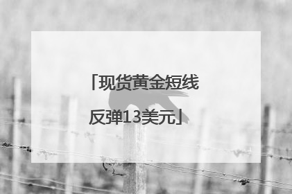 现货黄金短线反弹13美元