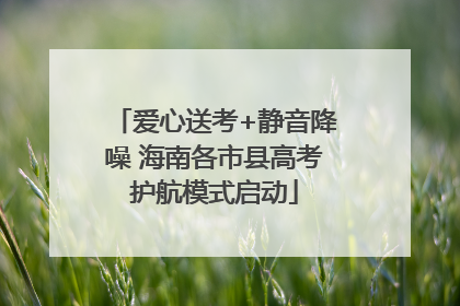 爱心送考+静音降噪 海南各市县高考护航模式启动