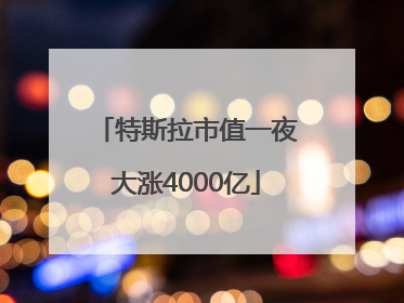 特斯拉市值一夜大涨4000亿
