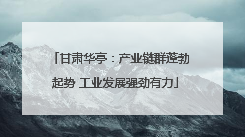 甘肃华亭：产业链群蓬勃起势 工业发展强劲有力