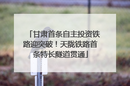 甘肃首条自主投资铁路迎突破！天陇铁路首条特长隧道贯通