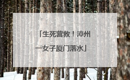 生死营救！漳州一女子厦门落水