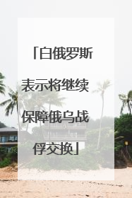 白俄罗斯表示将继续保障俄乌战俘交换
