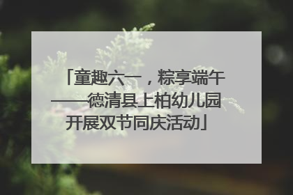 童趣六一，粽享端午——德清县上柏幼儿园开展双节同庆活动