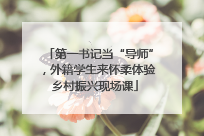 第一书记当“导师”，外籍学生来怀柔体验乡村振兴现场课