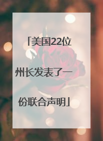 美国22位州长发表了一份联合声明