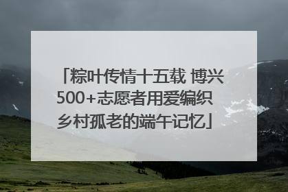 粽叶传情十五载 博兴500+志愿者用爱编织乡村孤老的端午记忆