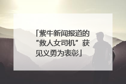紫牛新闻报道的“救人女司机”获见义勇为表彰