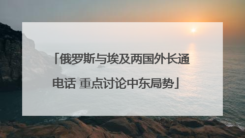 俄罗斯与埃及两国外长通电话 重点讨论中东局势