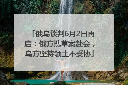 俄乌谈判6月2日再启：俄方携草案赴会，乌方坚持领土不妥协
