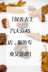 保养去上汽大众4S店，服务专业又靠谱