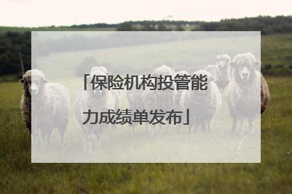 保险机构投管能力成绩单发布