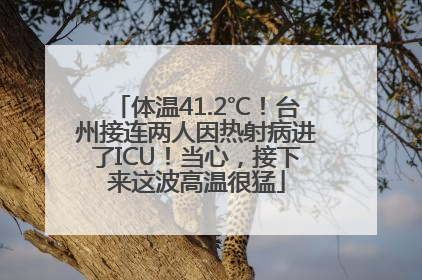 体温41.2℃！台州接连两人因热射病进了ICU！当心，接下来这波高温很猛