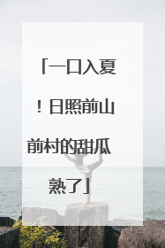 一口入夏！日照前山前村的甜瓜熟了