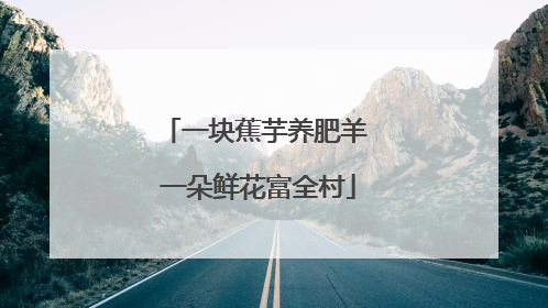 一块蕉芋养肥羊 一朵鲜花富全村