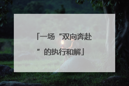 一场“双向奔赴”的执行和解
