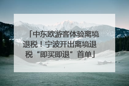 中东欧游客体验离境退税！宁波开出离境退税“即买即退”首单