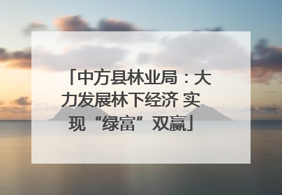中方县林业局：大力发展林下经济 实现“绿富”双赢