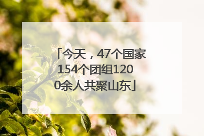 今天，47个国家154个团组1200余人共聚山东