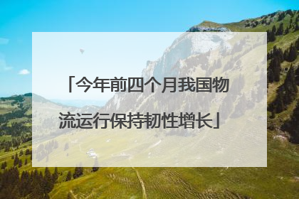 今年前四个月我国物流运行保持韧性增长
