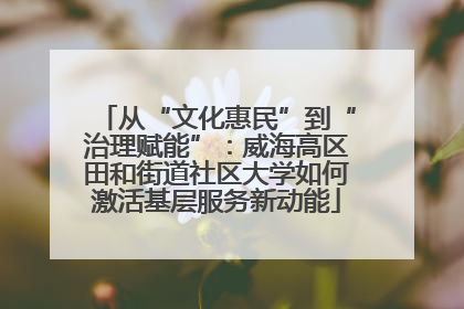 从“文化惠民”到“治理赋能”：威海高区田和街道社区大学如何激活基层服务新动能