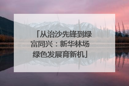 从治沙先锋到绿富同兴：新华林场绿色发展育新机