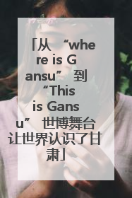 从 “where is Gansu” 到 “This is Gansu” 世博舞台让世界认识了甘肃