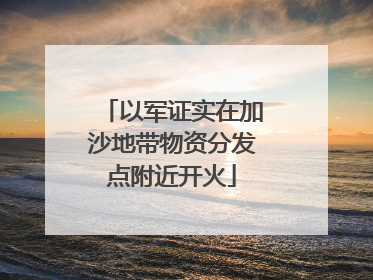 以军证实在加沙地带物资分发点附近开火