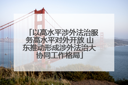 以高水平涉外法治服务高水平对外开放 山东推动形成涉外法治大协同工作格局