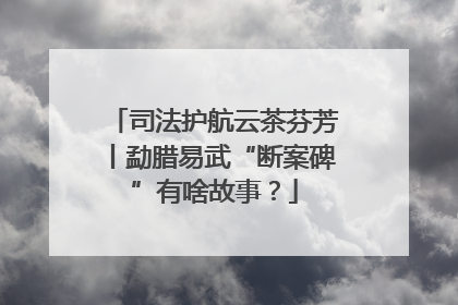 司法护航云茶芬芳丨勐腊易武“断案碑”有啥故事？