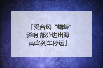 受台风“蝴蝶”影响 部分进出海南岛列车停运