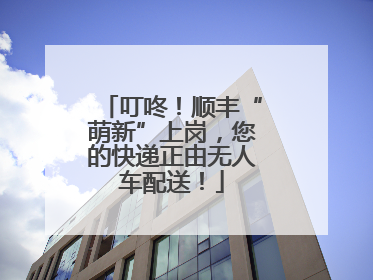 叮咚！顺丰“萌新”上岗，您的快递正由无人车配送！
