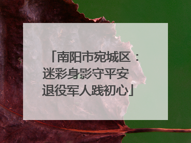 南阳市宛城区：迷彩身影守平安 退役军人践初心