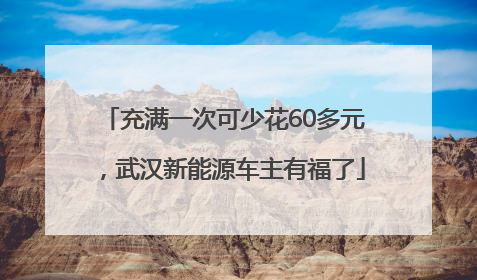 充满一次可少花60多元，武汉新能源车主有福了