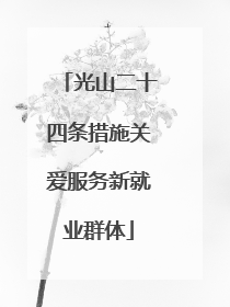光山二十四条措施关爱服务新就业群体