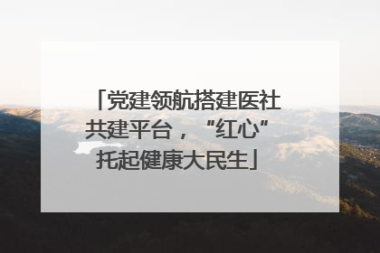 党建领航搭建医社共建平台，“红心”托起健康大民生