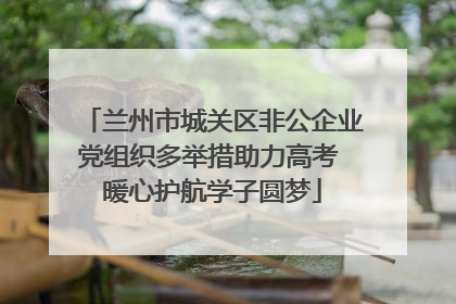 兰州市城关区非公企业党组织多举措助力高考 暖心护航学子圆梦