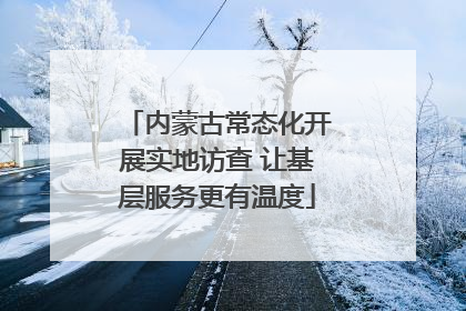 内蒙古常态化开展实地访查 让基层服务更有温度