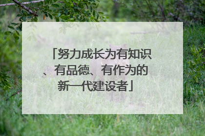 努力成长为有知识、有品德、有作为的新一代建设者