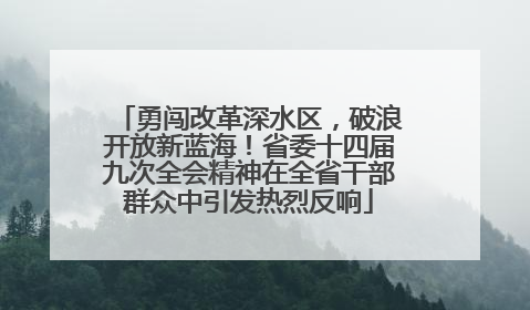 勇闯改革深水区，破浪开放新蓝海！省委十四届九次全会精神在全省干部群众中引发热烈反响