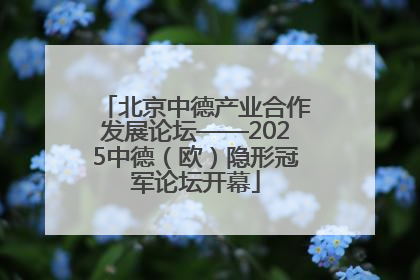 北京中德产业合作发展论坛——2025中德（欧）隐形冠军论坛开幕
